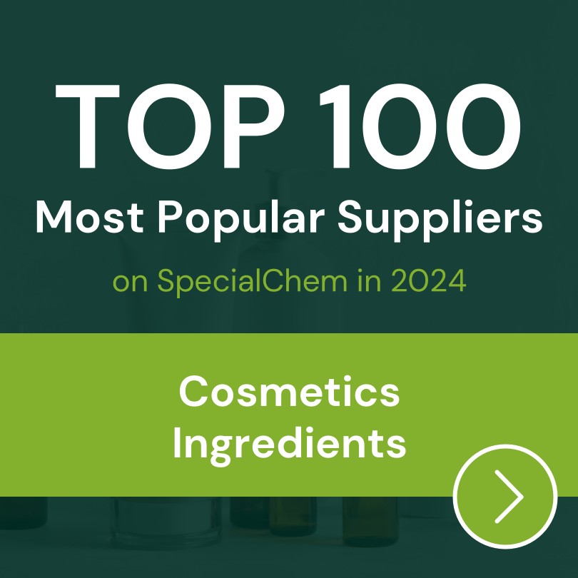 SpecialChem announces top 10 most popular Suppliers of Cosmetic ingredients