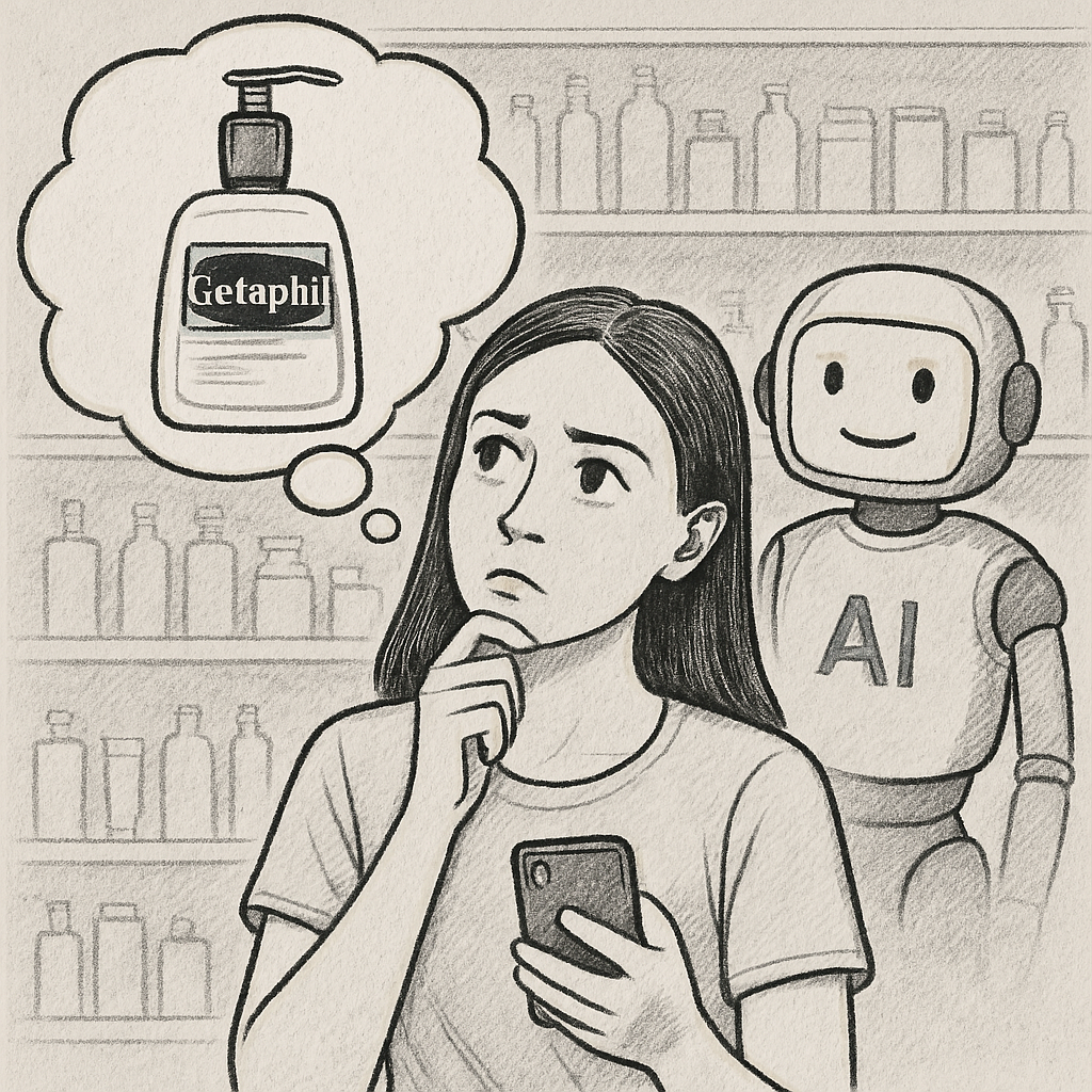 Cetaphil skincare range displayed in retail aisle with Gen Z shoppers