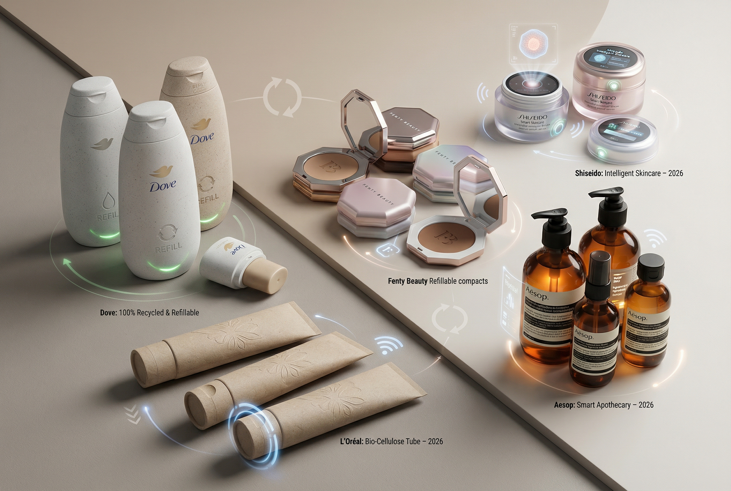 Refillable and eco-friendly cosmetic packaging innovations