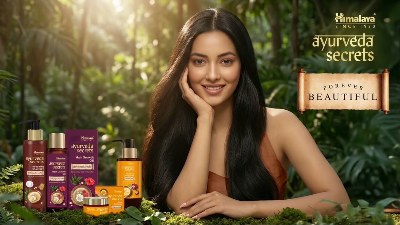 "Himalaya Ayurveda Secrets premium hair and body care range with Ayurvedic herbs and traditional oil preparation — Himalaya Wellness India 2026 premium beauty launch"