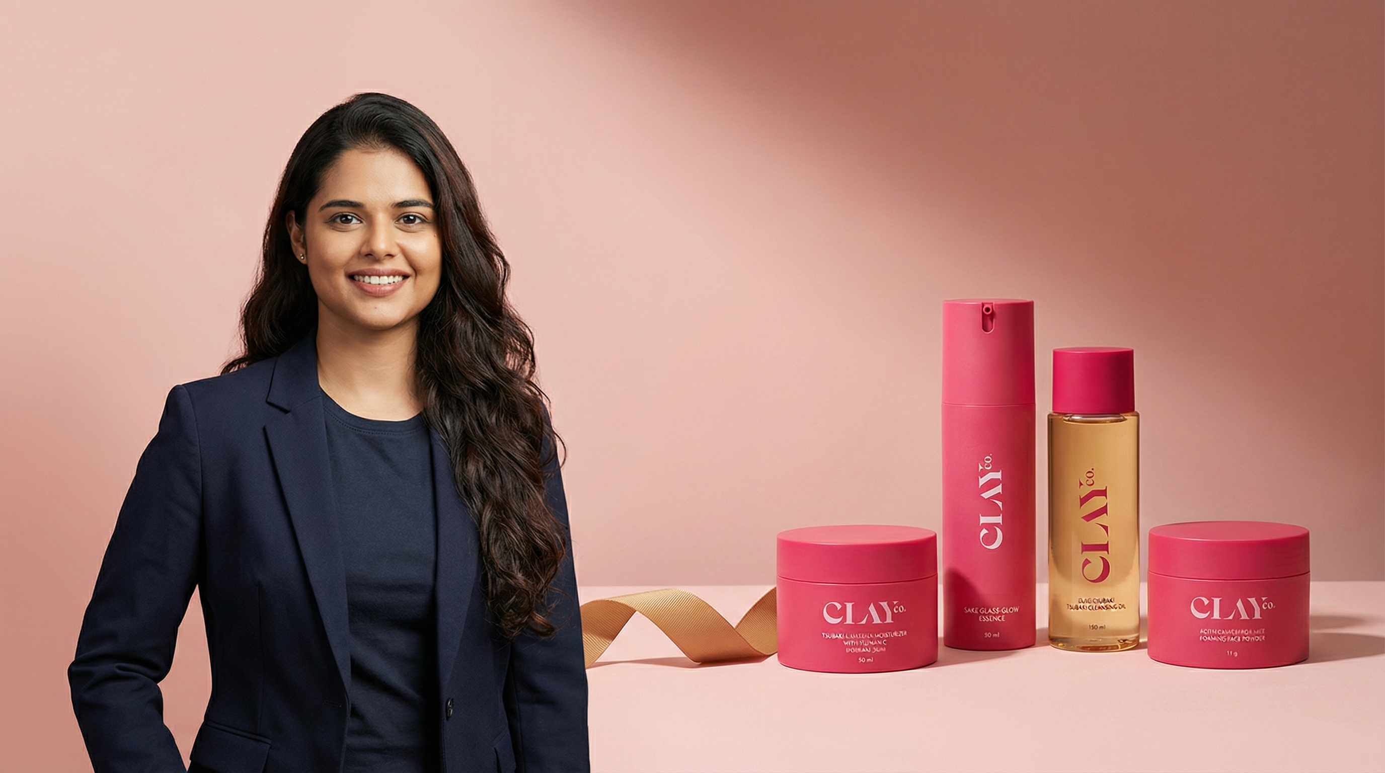 ClayCo skincare products with clay-based ingredients and minimalist packaging