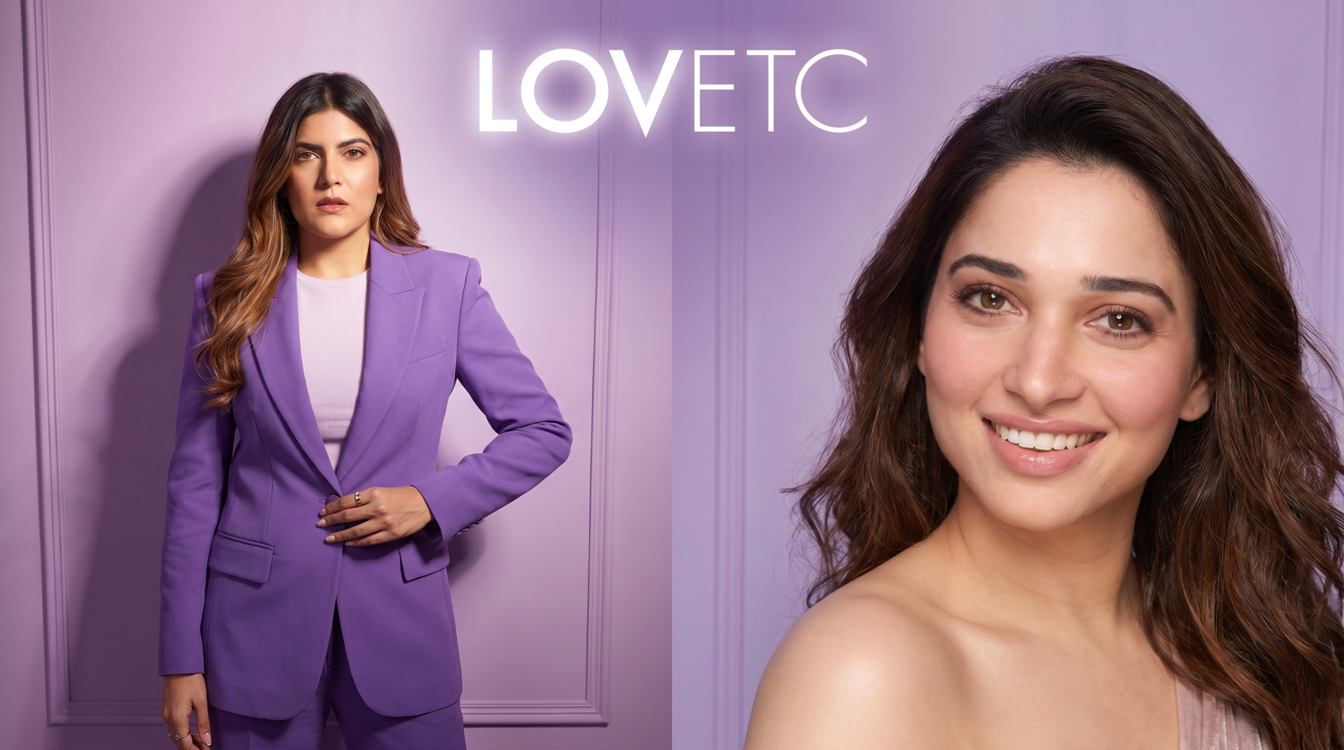 Tamannaah Bhatia holding a LOVETC beauty product, representing her appointment as brand face for Ananya Birla's colour cosmetics label LOVETC.