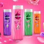 Sunsilk shampoo bottles in colorful packaging representing global haircare leadership