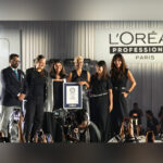 L’Oréal Professionnel team celebrating Guinness World Record at NESCO Mumbai.