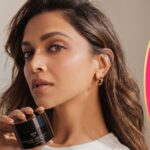 82°E skincare campaign image alongside the Nykaa logo, representing Nykaa's talks to acquire Deepika Padukone's skincare brand 82°E.